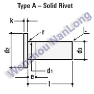 DIN 7338 - Rivets for brake linings and clutch linings (Type A B C)