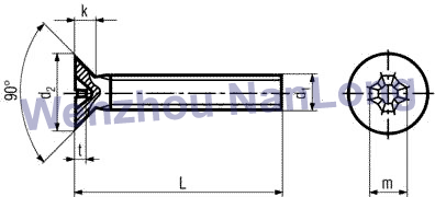 DIN 965 A - Cross Recessed Flat Head Machine Screws