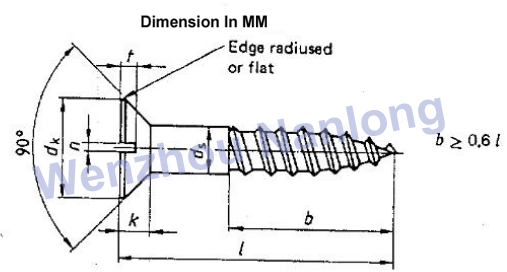 DIN 97 - Slotted Flat Head Wood Screws