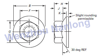 ASME B18.2.2 Hex Flange Nuts and Large Hex Flange Nuts