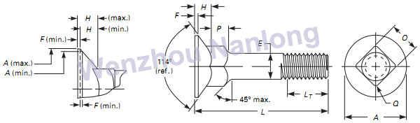 ASME B18.5 114-deg Countersunk Square Neck Bolts