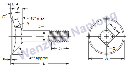 ASME B18.5 Flat Countersunk Head Elevator Bolts