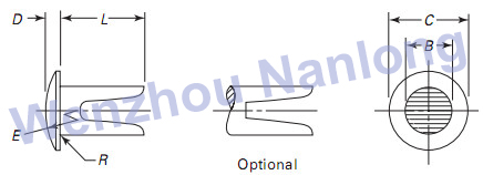 ASME B18.7 Oval Head Split Rivets