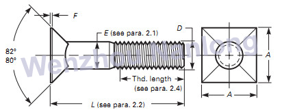 ASME B18.9 No. 4 Repair Head Plow Bolts(Square Head, Countersunk)