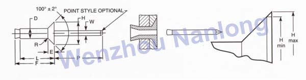 IFI 117 100 Degree Countersunk Head Pull Through Mandrel Blind Rivets