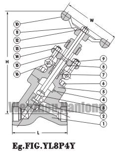 Y-Pattern Globe Valve 800Lb